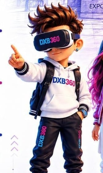 Nova and Lyra in VR headsets at Expo City Dubai